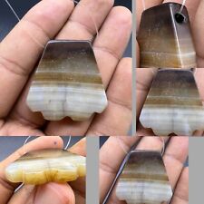 Ancient Old Middle Eastern Syrian Natural Banded Sulimany Agate Amulet Pendant picture