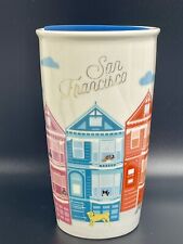 Starbucks San Francisco Full Row Colorful House Ceramic Tumbler Mug with Lid picture