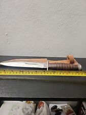 Vintage WWII WW2 Kutmaster Utica NY USA Dagger Knife Leather Sheath 6” Blade USA picture