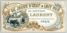 French c1900 Original Soap Label Savon Au Jaune D'Oeuf et Lait Pur Laurent picture