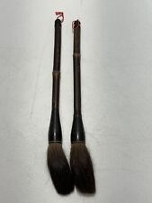 2 Vintage Chinese Horse Hair Calligraphy Brushes picture