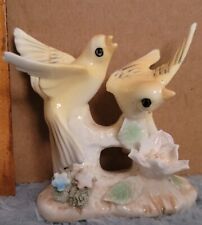 Vintage Small Bone China Figurine Yellow Birds And Flowers made in Japan picture