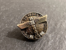 BOEING COMPANY 30 YEAR SERVICE AWARD 1/10 10K GOLD & DIAMOND SCREW BACK PIN D205 picture