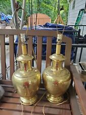 VINTAGE 1960's KOVACS brass URN (hammered ) table lamp (RIGHT LAMP) picture