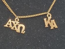 VINTAGE 1/20th 12k Gold Filled Alpha Chi Omega Sorority Pendant Necklace 16