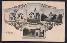 Kansas-KS-McCracken-Rush County-Multi View-Church-School-Bank-Antique Postcard picture