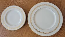8 Lenox Golden Wreath 0-313 Porcelain Plates USA VTG Discontinued 8.5