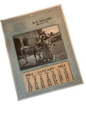 Calendar 1924 D E Walker Gelatt PA Cows Advertising Complete picture