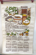 Vintage 1981 Tea Towel Calendar PEANUT BUTTER COOKIE RECIPE Excellent picture