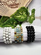 Wholesale Mixed Lot Of 9 Crystal Beaded Stretch Bracelets, 8mm/10mm,  picture