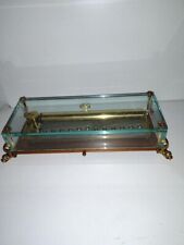 Rare Reuge Ste Croix Dolphin Feet Glass Crystal Music Box Verdi 144 Swiss Works picture