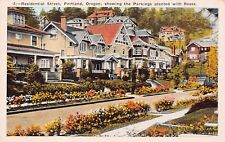 Portland OR Oregon Hoyt Main Street Downtown 1920s Mansions Vtg Postcard C44 picture