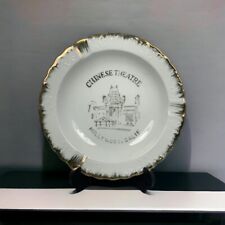 Vintage Souvenir Ashtray Chinese Theatre Hollywood CA Gold & White Unbranded picture