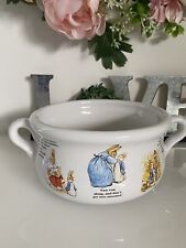 Vintage Beatrix Potter 1999 Peter Rabbit Two Handled Soup Cereal Bowl Teleflora picture