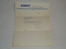 George Romney for President Committee 1967 Letter Signed by Leonard W. Hall picture