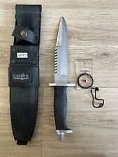Vintage Gerber BMF Survival Knife With Serrated Saw Teeth, Sheath & Compass picture