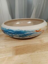 Vintage Nemadji Colorful Swirl Pottery Art Planter/ Bowl Marked picture