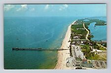 Lake Worth FL-Florida, Aerial View Of Ocean Front, Vintage Souvenir Postcard picture