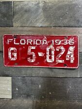 VINTAGE 1936 FLORIDA TAG TRUCK LICENSE PLATE #G 5-024 picture