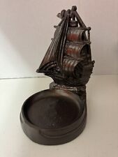 Nuart Creations NYC Solid Metal Sailboat Ashtray Vintage picture