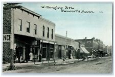 c1905s West Douglas Avenue Business Section Ellsworth Kansas Restaurant Postcard picture