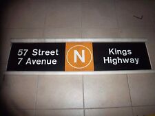 NY NYC SUBWAY ROLL SIGN N 57th 7TH AVENUE CARNEGIE HALL KINGS HIGHWAY BROOKLYN picture