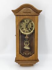 Vintage D&A Wind Up Movement Wood & Glass Pendulum Wall Clock As Is - Chimes picture