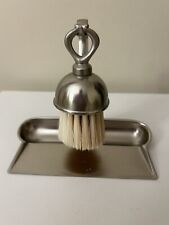 VTG Crumb Catcher Silent Butler Dustpan Hanging Brush Silver Stainless Holland picture