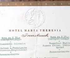 1955 INNSBRUCK AUSTRIA HOTEL MARIA THERESIA EMBOSSED RESTAURANT MENU Z5567 picture