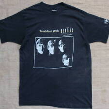 1987 Vintage T-Shirt John Lennon Breakfast with BEATLES Super Rare Black picture