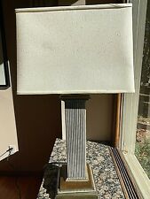 VTG ROBERT ABBEY BRASS NEOCLASSICAL CORINTHIAN COLUMN TABLE LAMP ORIGINAL SHADE picture