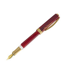 Visconti Opera Gold Fountain Pen in Red - Broad Point - NEW in Box picture
