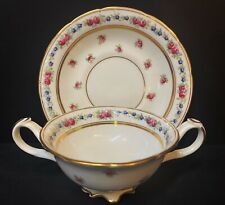  Antique Bouillon/Tea Cup and saucer set floral Cauldon England picture