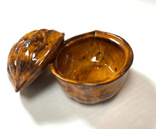 Vintage Stunning Small Ceramic Acorn Dish Nut Candy Bowl Decor Signed Brown picture