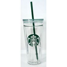Starbucks Glass Double Walled Mermaid Logo Cold Cup Tumbler & Straw 20 oz picture