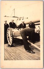Sailors On A Ship World War II Funny Real Photo Rppc Postcard picture