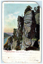 c1905 Rocky Formation Basteifelsen Sachs Switzerland Posted Antique Postcard picture