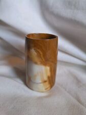 Vintage Onyx Brown And White Small Cylinder picture