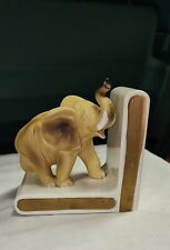 Vintage LEFTON Elephant  Bookend Trunk Up Japan Ceramic MCM 1960's picture