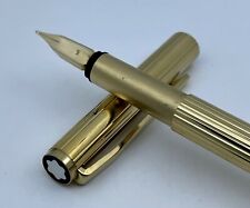 Vintage Montblanc Slimline Gold Plated Fountain Pen 14K Gold Nib picture