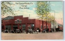 1912 PERU, IN Postcard-  THE CARSON RHODES CO GARAGE Automobile picture