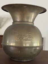 Antique BRASS SPITTOON UNION PACIFIC R.R. Double-Sided EMBOSSED RAILROAD LOGOS picture