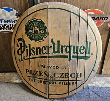 Vintage Pilsner Urquell Curved Oak Tavern Bar Brewery Beer Authentic Wood Sign  picture