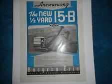 1934 Bucyrus Erie Advertisement: Model 15-B Crane, Excavator Pictured picture