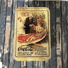 1991 Coca Cola Hinged Vintage Tin Box Soda Advertisement picture