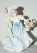 Vintage Germany Erphila Porcelain Figurine Lady with Basket #6578 **BEAUTIFUL** picture