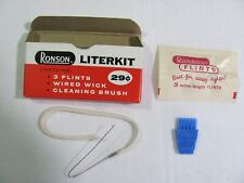 Vtg. Ronson Literkit Lighter Kit w/Original Package Flints Wired Wick Brush NOS picture