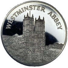 1985 Westminster Abbey London Landmarks Proof High Relief 39mm Medal/Capsule-VTG picture