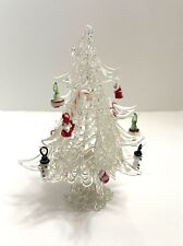 Vintage Spun Art Glass Christmas Tree with Miniature Glass Ornaments picture
