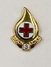 Gold Colored American Red Cross 3 Gallon Blood Donor Lapel Pin picture